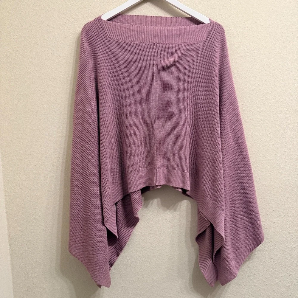 Lululemon Forward Flow‎ Poncho Mauve Pink Silk Blend Knit Wrap One Size OS